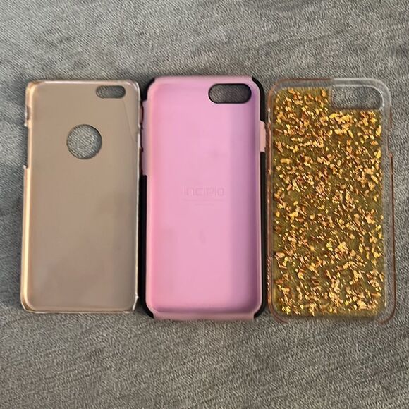 Apple iPhone fits both 7 & 8 Gold Glitter, Rose Gold Glitter, Black with Pink - Picture 3 of 3